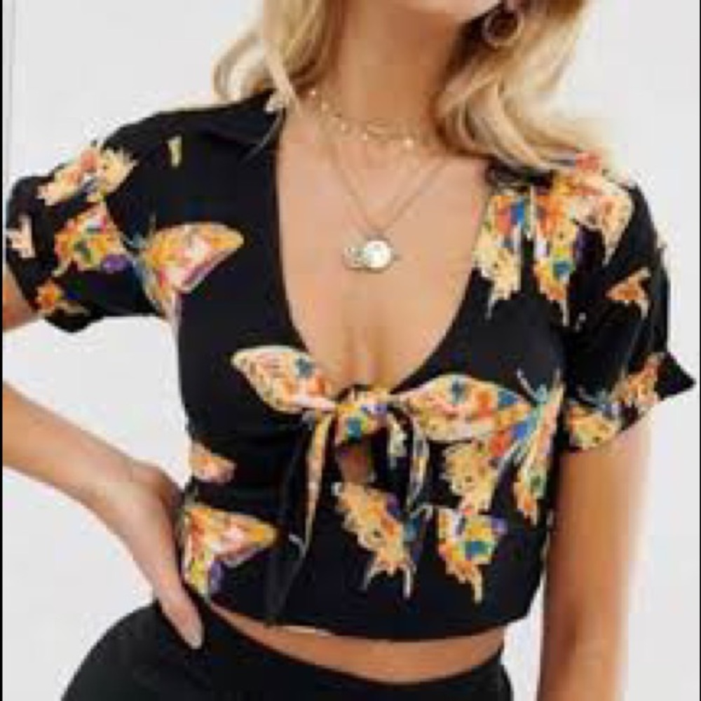 Free People Butterfly Crop Top